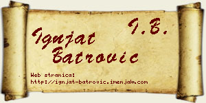 Ignjat Batrović vizit kartica